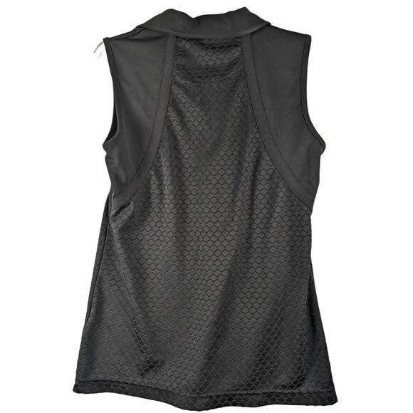 Izod PerformX Black Sleeveless Top Womens Small Collar Mesh Athletic Cool FX - Picture 2 of 6